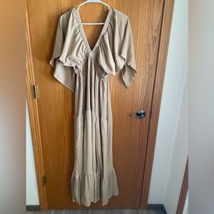 Sunnow Women’s Flowy Loose Fit V Neck Maxi Dress